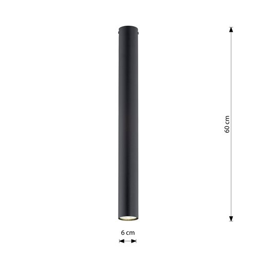Lampa sufitowa TECNO 1XL BLACK nowoczesna, spot, czarna