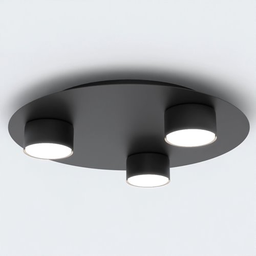 Lampa sufitowa BOLX 3 BL BLACK plafon, czarna, metal, loft