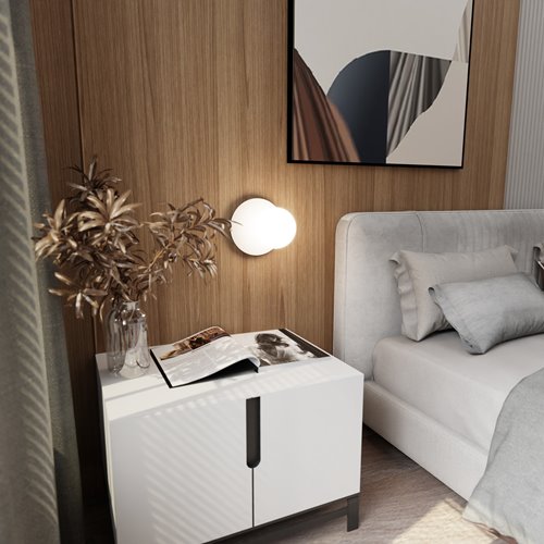 Kinkiet OSLO K1 WHITE/OPAL klosz kula biały