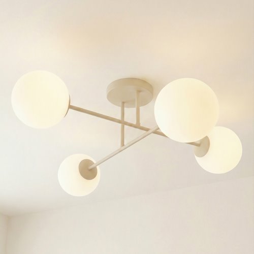 Lampa sufitowa ROMA 4 MOKKA OPAL nowoczesna, klosz, beżowa