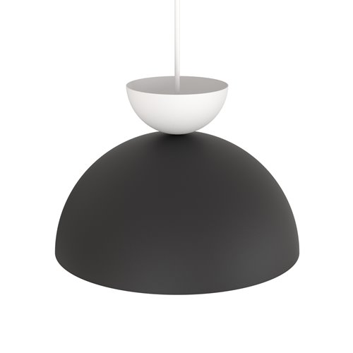 Lampa wisząca LUNARO 1S BL BLACK/WHITE loft, czarna, metal