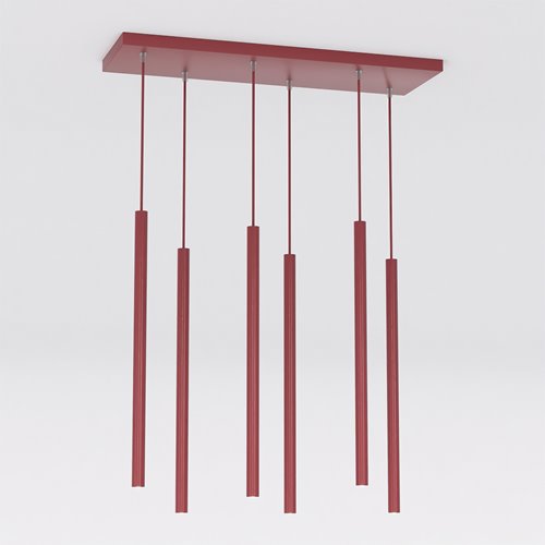 Lampa wisząca SELTER 6 BURGUNDY glamour, sople, burgundowa