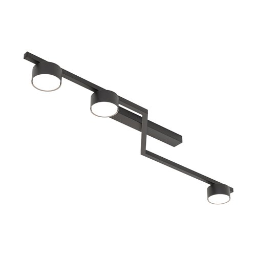 Lampa sufitowa SKAN 3 BLACK plafon, czarna, metal