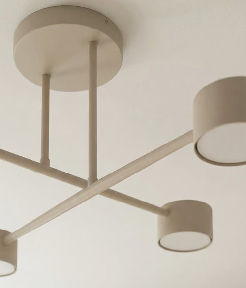 Lampa sufitowa HALO 4 MOKKA minimalistyczna, beżowa, metal