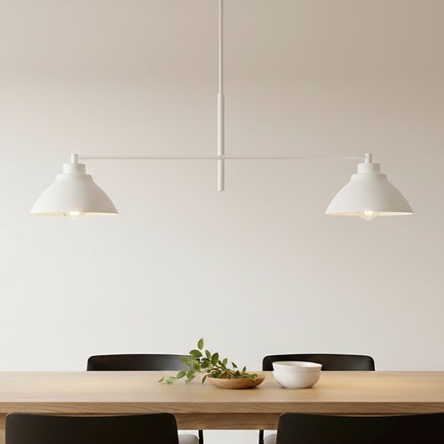 Żyrandol MAVERICK 2 WHITE loft, metalowe klosze DESIGN biała