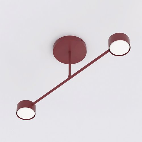 Lampa sufitowa HALO 2 BURGUNDY minimalistyczna, metal