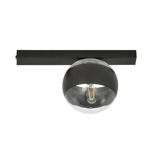 Lampa sufitowa FIT 1 BL/STRIPE nowoczesna czarna/transparent