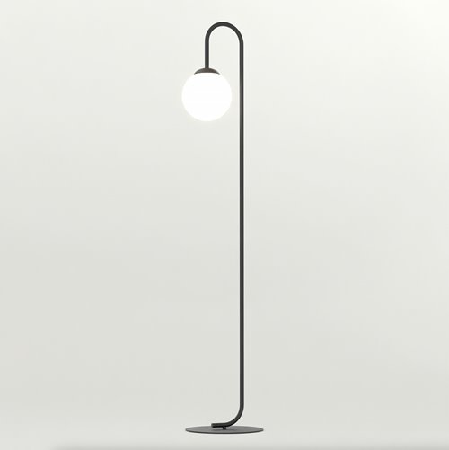 Lampa podłogowa FLOR LP1 BL BLACK nowoczesna, czarna, metal
