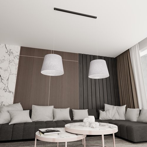 Lampa wisząca EPOCA 2 GRAY abażur, szary, klasyczna