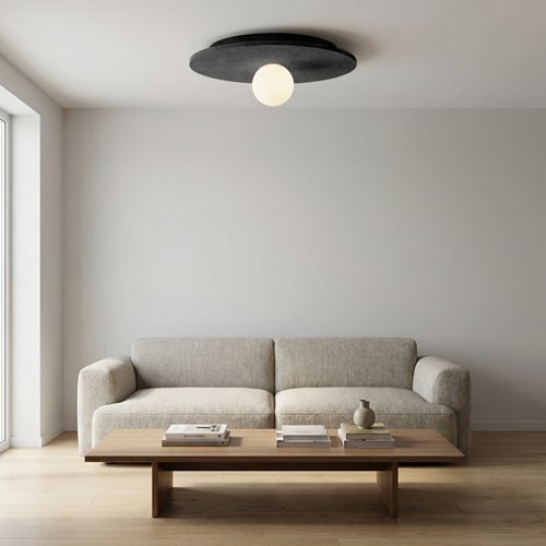 Plafon CALMA 1M BLACK nowoczesny, klosz, filc, czarny