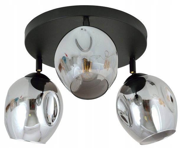 Lampa sufitowa FLOW 3 PREMIUM GRAFIT loft czarna grafit
