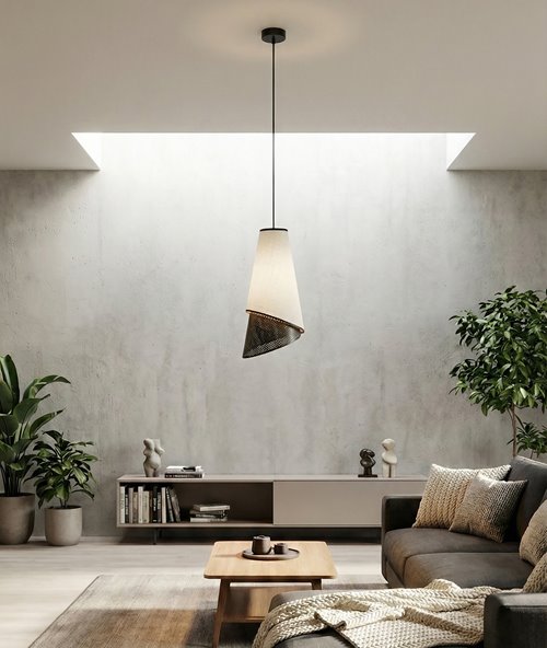 Lampa wisząca MODA 1 BL GRAY LOFT nowoczesna, szara, abażur