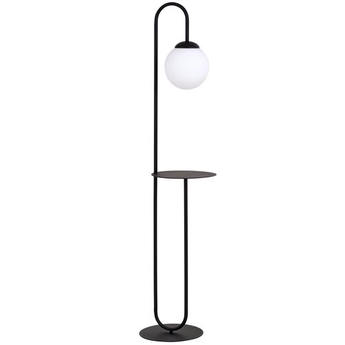 Lampa podłogowa BARI LP1 BL design, stolik, czarna/biała