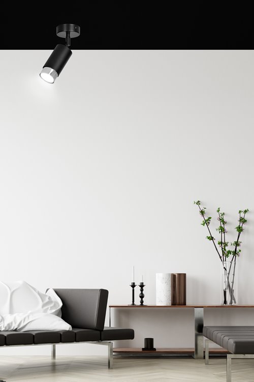 Lampa sufitowa HIRO 1 BL/CHROME tuby metal, czarny/chrom