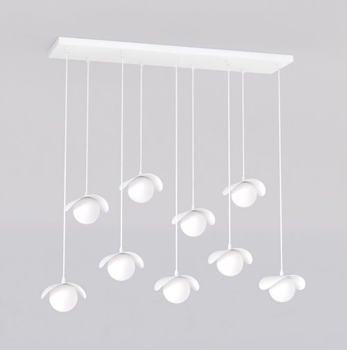 Lampa wisząca RITUAL 9 WHITE nowoczesna, biała, metal