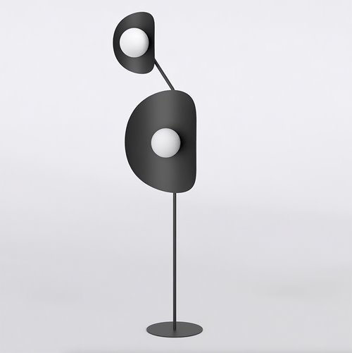 Lampa podłogowa DELULU LP2 BLACK nowoczesna, czarna, metal