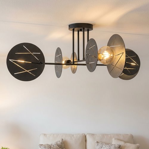 Lampa sufitowa FRICK 4 BL nowoczesna, czarna, metal