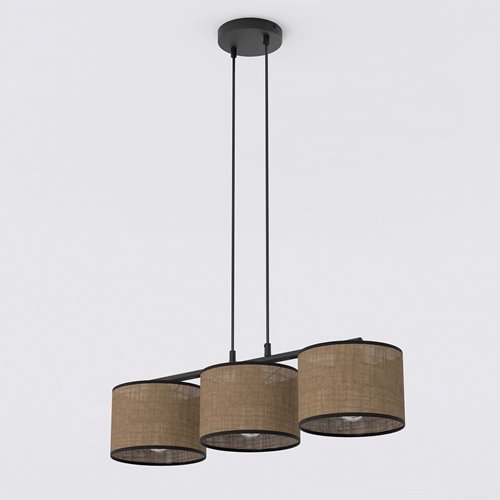 Lampa wisząca ECO 3 BL BROWN klasyczna, abażur, brązowa