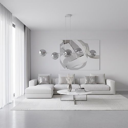 Lampa wisząca MAGNUS 6 GRAY GRAFIT nowoczesna, klosz, szara