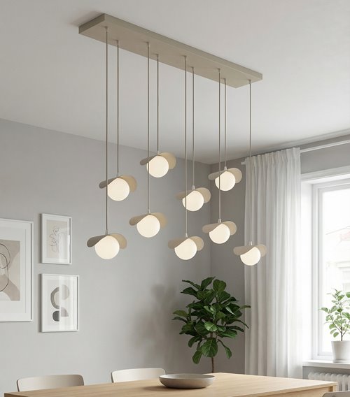 Lampa wisząca RITUAL 9 MOKKA nowoczesna, beżowa, metal