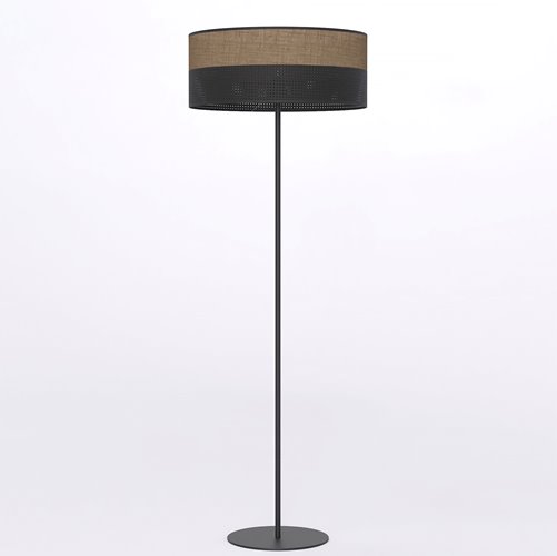 Lampa podłogowa KARBON LP1 BL BROWN brązowa, abażur