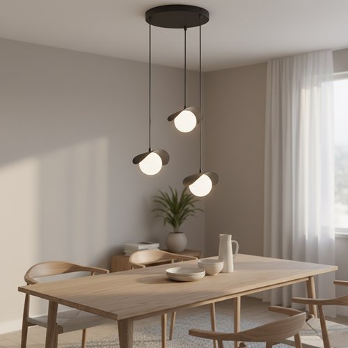 Lampa wisząca RITUAL 3 PREM BLACK nowoczesna, czarna, metal