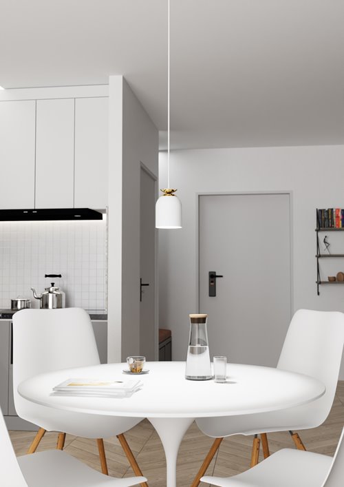 Lampa wisząca TARGET 1 WH, loft, biały, złoty