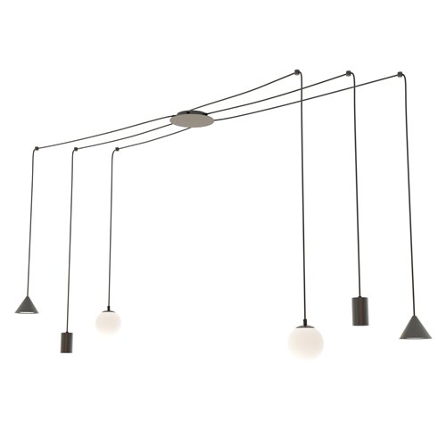 Lampa wisząca FUJI 6 GOLD designerska, pająk, złoty