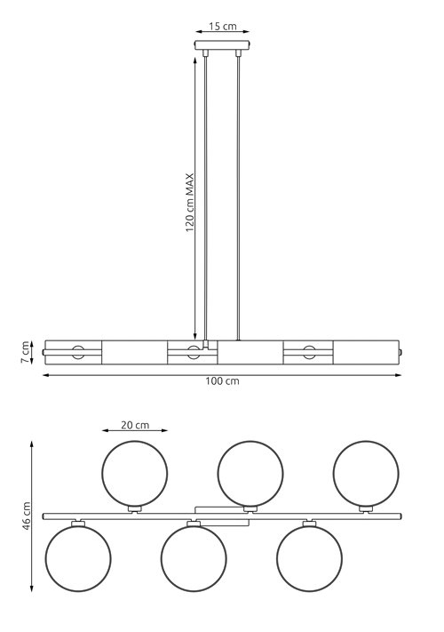 Lampa wisząca DRUMZ 6 RATTAN nowoczesna, brązowa, abażury