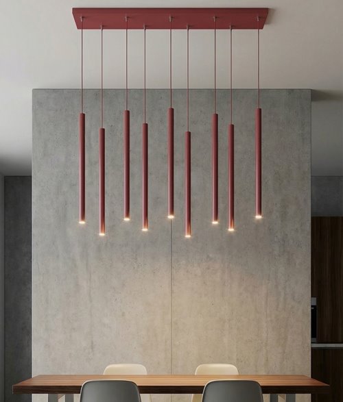 Lampa wisząca SELTER 9 BURGUNDY glamour, sople, burgundowa