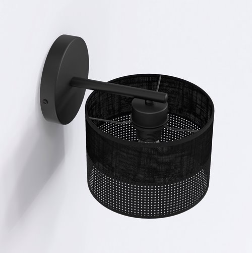 Kinkiet KARBON K1 BLACK klasyczny, abażur, czarny