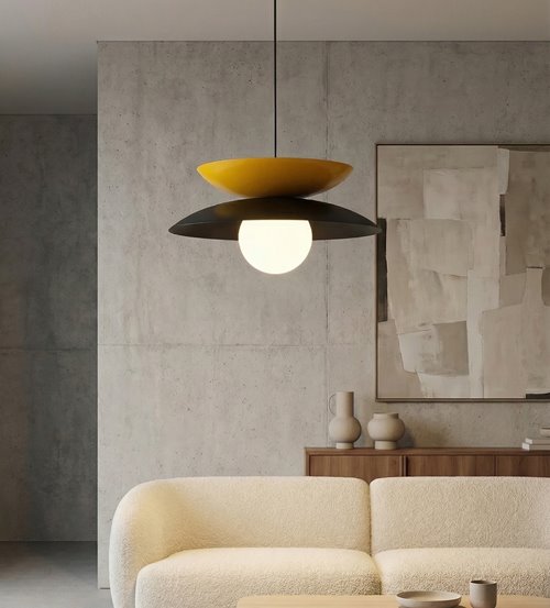 Lampa wisząca NAGOYA 1 BL ORANGE loft, japandi, metal