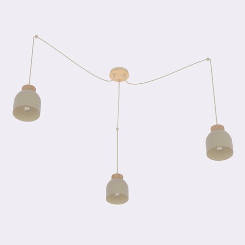 Lampa wisząca KRU 3 MOKKA nowoczesna, beżowa, metal, pająk