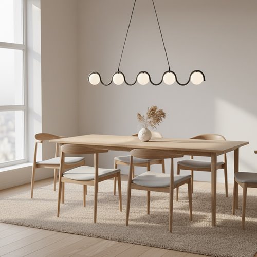 Lampa wisząca SINUS 5 BL OPAL nowoczesna, czarna, metal