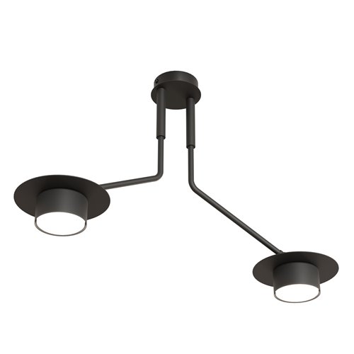 Lampa sufitowa MIZU 2 BL BLACK plafon, czarna, metal, loft