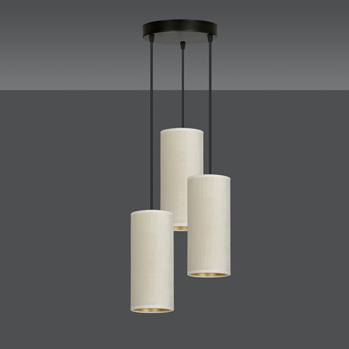 Lampa wisząca BENTE 3 BL PREMIUM WHITE abażur welur biały
