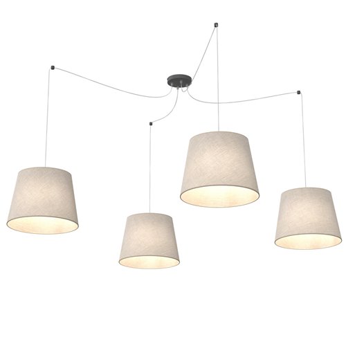 Lampa wisząca ASCOT 4 BEIGE abażur, beż, klasyczna