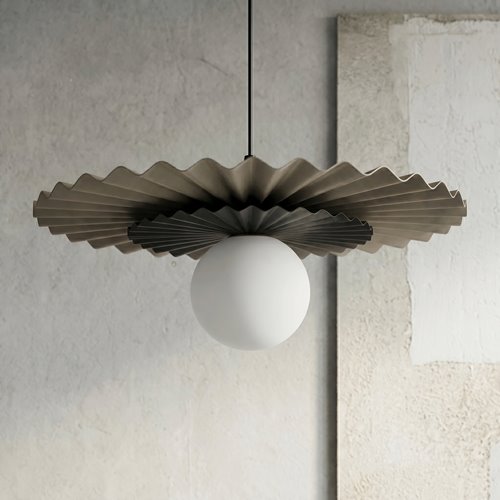 Lampa wisząca UMBRA 1 MOKKA BLACK nowoczesna beżowa metal