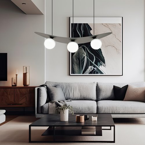 Lampa wisząca AURA 3 BL OPAL nowoczesna i oryginalna