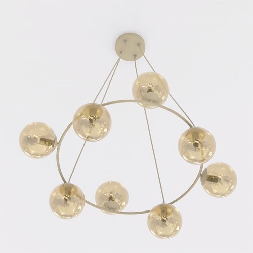 Lampa wisząca AZURA 8 MOKKA AMBER nowoczesna, klosze, beżowa