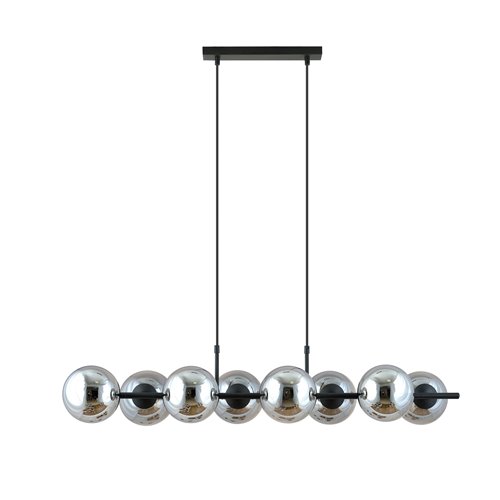 Lampa wisząca RORY 8 BLACK/GRAFIT loft, czarna, klosz