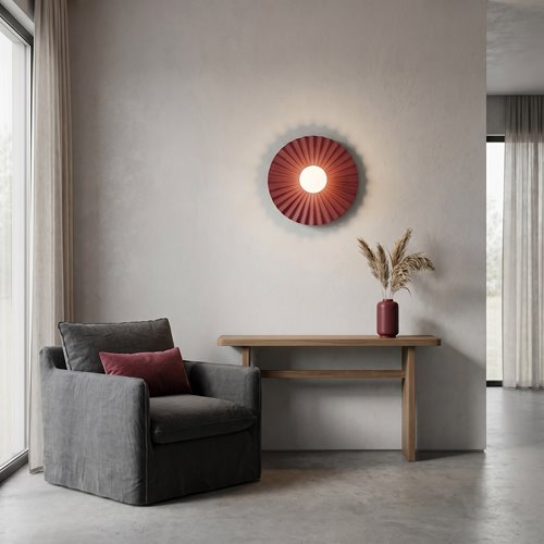 Kinkiet UMBRA L K1 BURGUNDY OPAL nowoczesny, metal, fala