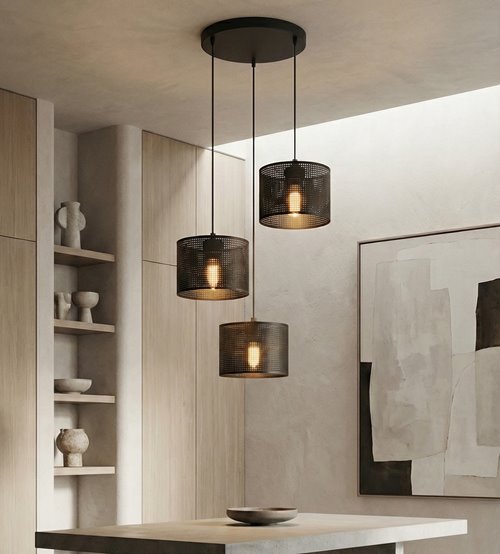 Lampa wisząca LUX 3 BLACK PREMIUM abażur, czarny