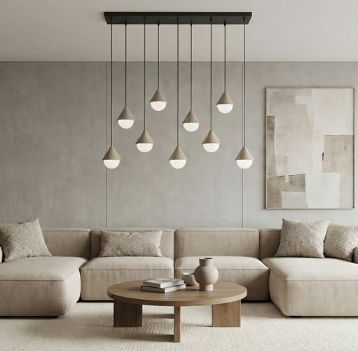 Lampa wisząca GIRO 9 BL MOKKA nowoczesna, beżowa, metal