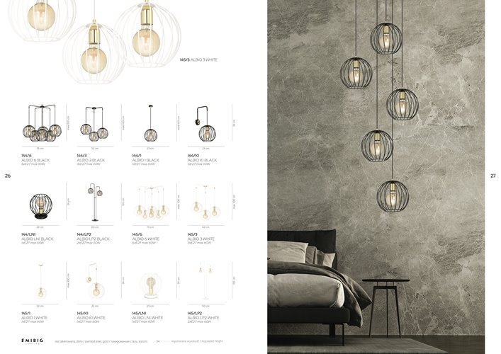 Lampka nocna ALBIO LN1 BLACK nowoczesna loft czarno/złota