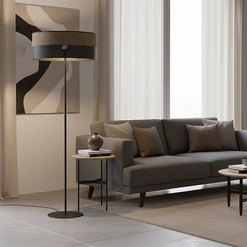 Lampa podłogowa KARBON LP1 BL BROWN brązowa, abażur