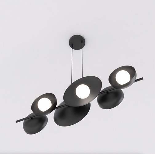Lampa wisząca VOLUM 6 BLACK loft, czarna, metal