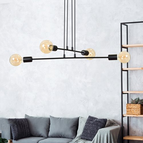 Lampa wisząca MULTIPO 4 BLACK nowoczesna, loft, czarna