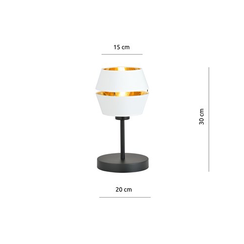 Lampka nocna PIANO LN WHITE/GOLD abażur czarna/biała/złota