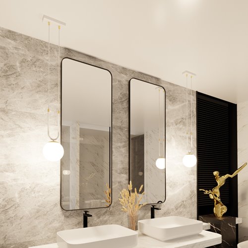 Lampa wisząca GLAM 1 WH/OPAL glamour biała/złota